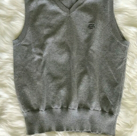 Polo jean Co By Ralph Lauren cotton grey gray vest - Picture 2 of 5